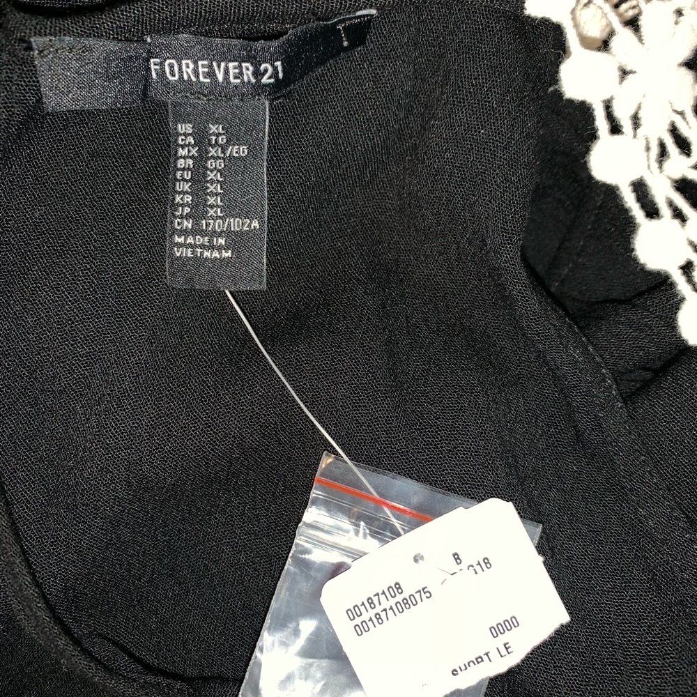 semi sheer black dress w/ crotchet detail - Picture 5 of 5